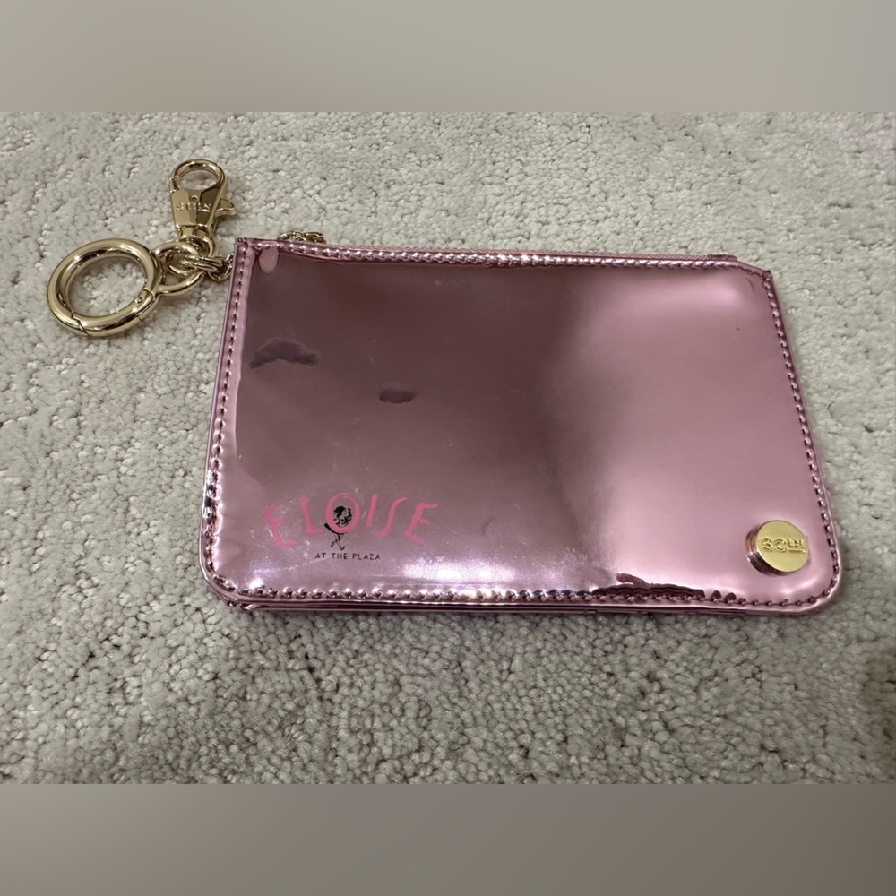 Stoney Clover Lane Eloise at the Plaza Card Holder Wallet Keychain pink Metallic - Picture 3 of 9